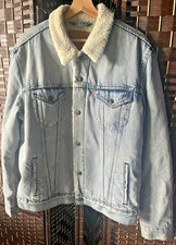 Mens LEVIS Fur-lined Trucker Jacket Size L