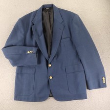 Chaqueta de Colección Cross & Winsor 46R XL Azul Lúpulo Mezcla de Lana Blazer Botones Dorados