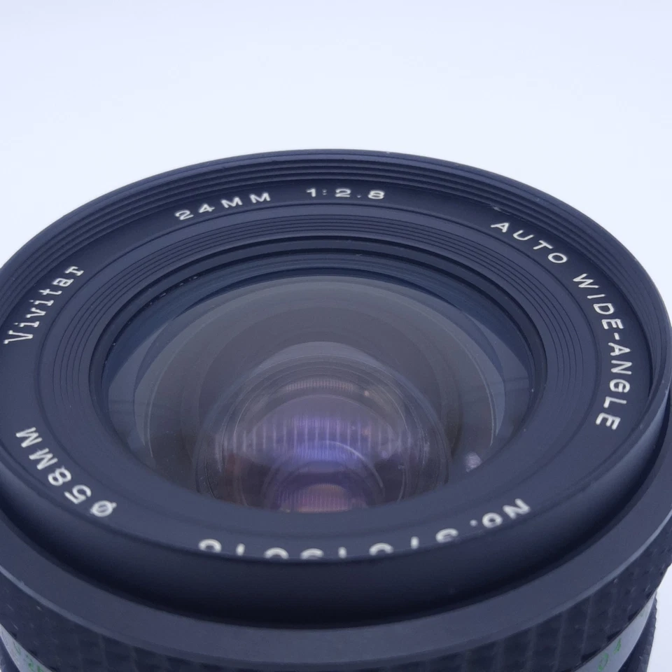 Vtg Vivitar Auto Wide 24mm f2.8 Manual Focus Prime Lens - Canon FD Mount + Case - Image 4 of 4