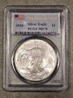 2010 American Silver Eagle PCGS MS70 Flag Label 25th Year Of Issue
