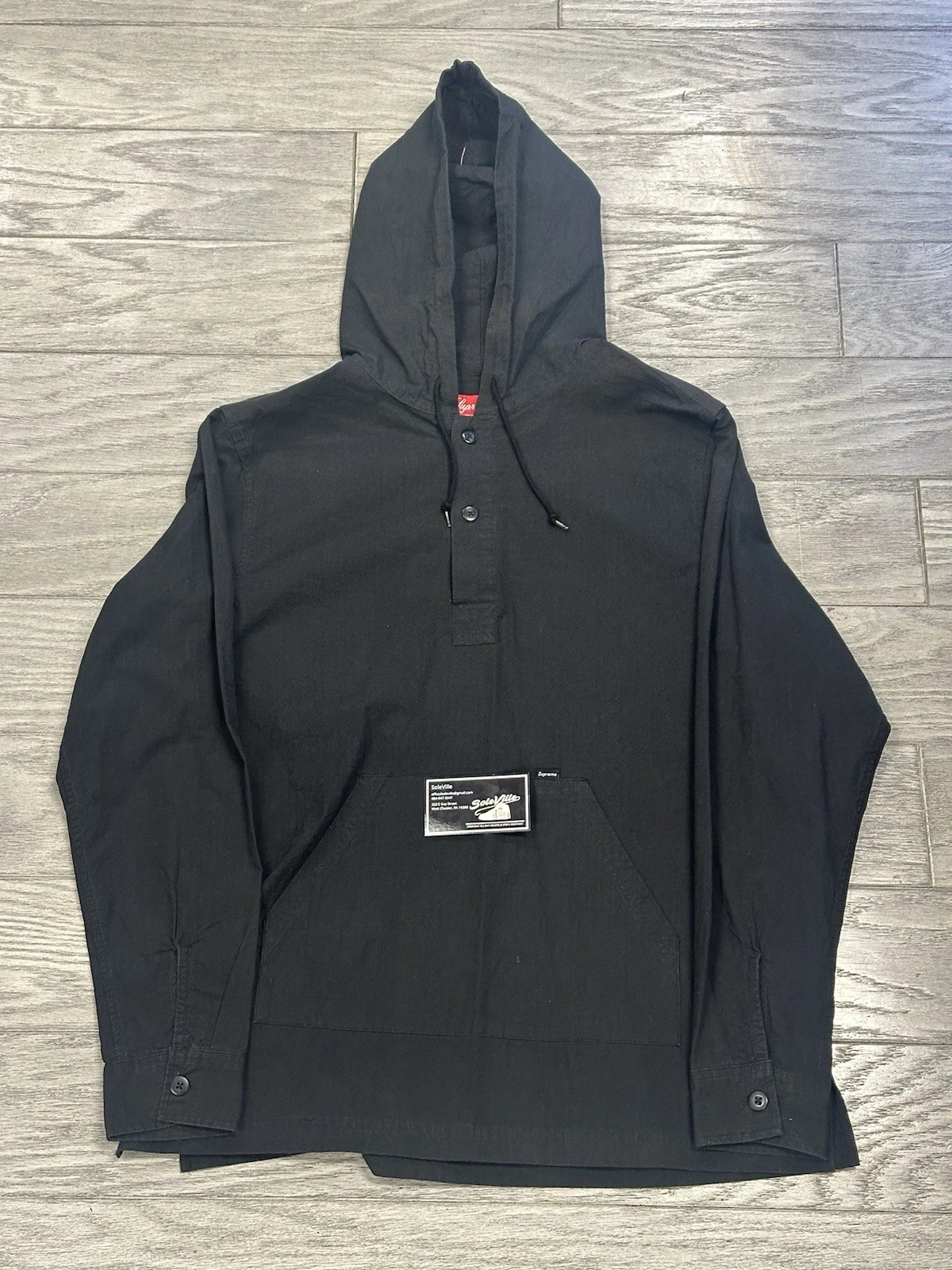 Taille Medium   Veste de travail coupe vent noire suprême boutonnée zippée (349)
