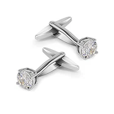 Elegant White Crystal Cufflinks Glimmering Diamond Color Cuff Links Set for 