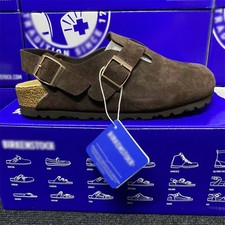 NEW Unisex Boston Suede Leather Clog Women Men Shoes Casual Shoes Sandals Gift