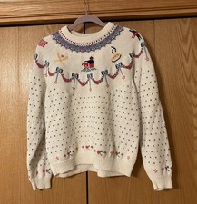 Woolrich Fair Isle Americana birdseye knit cotton Sweater Women Sz Large