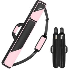 Pool Cue Case, Pool Stick Case 2x2 Holds 2 Sticks with 2 Accessory Zipper Poc...