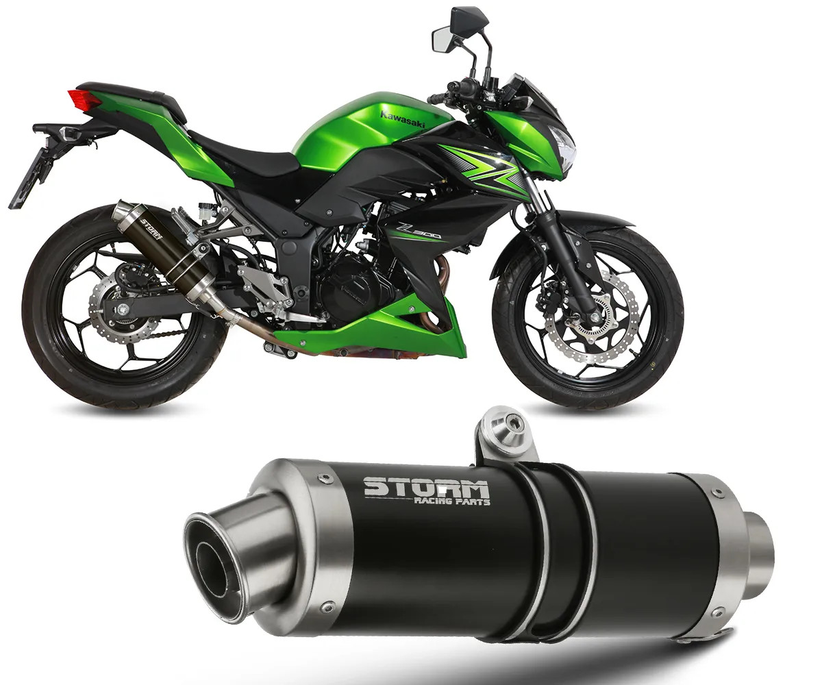 Exhaust Storm by Mivv Muffler Gp Nero Steel for Kawasaki Z300 2015 > 2016
