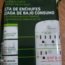 Greenlite Energy-Saving Surge Protector Wall Tap Power Strip 8 Outlets White