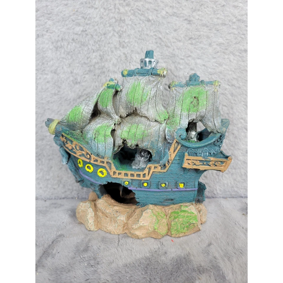 2010 Navio Haroma Decoração Aquário Navio Pirata Fantasma Resina Tesouro Afundado - Imagem 2 de 4