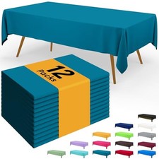 Disposable Table Cloth - 12 Pack, 54 x 108 Inch 54" x 108" - 12 Packs Aqua