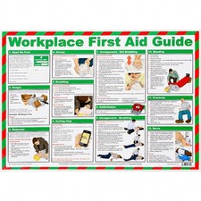 Workplace First Aid Guide Poster, Laminated, 59 X 42 Cm