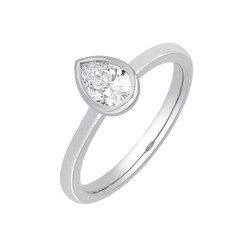 3/4 CT Certified Lab Grown Diamond Teardrop Solitaire Engagement Ring 925 Silver