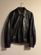 Vintage 90s Y2K Tommy Hilfiger Black 100 Leather Zip Up Jacket XL Chin Strap