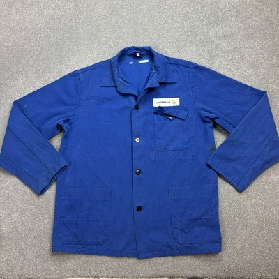 Vintage französische Jacke Erwachsene mittelblau Hausarbeit Arbeitskleidung M...
