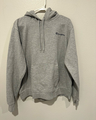 Champion Authentic Athleticwear Men's Gray Pullover Hoodie Logo Pockets L