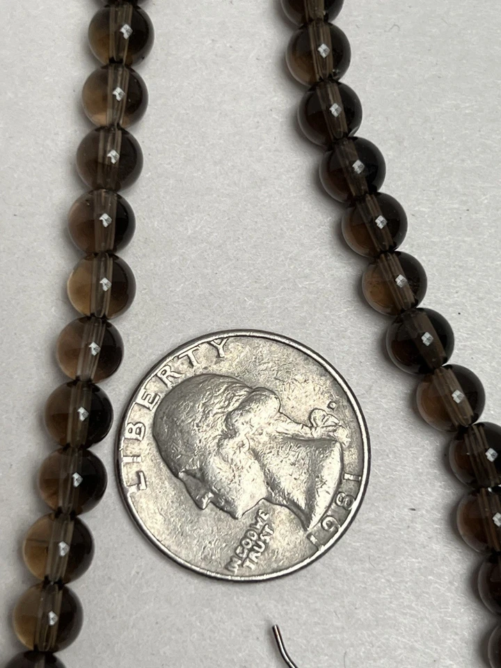 "Cuentas cuadradas de vidrio de color topacio marrón con pendientes de 15""" Foto 4 de 4