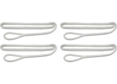 Extreme Max 3006.3398 BoatTector Dbl Braid Nylon Fender Line 4-Pack 3/8x6' White