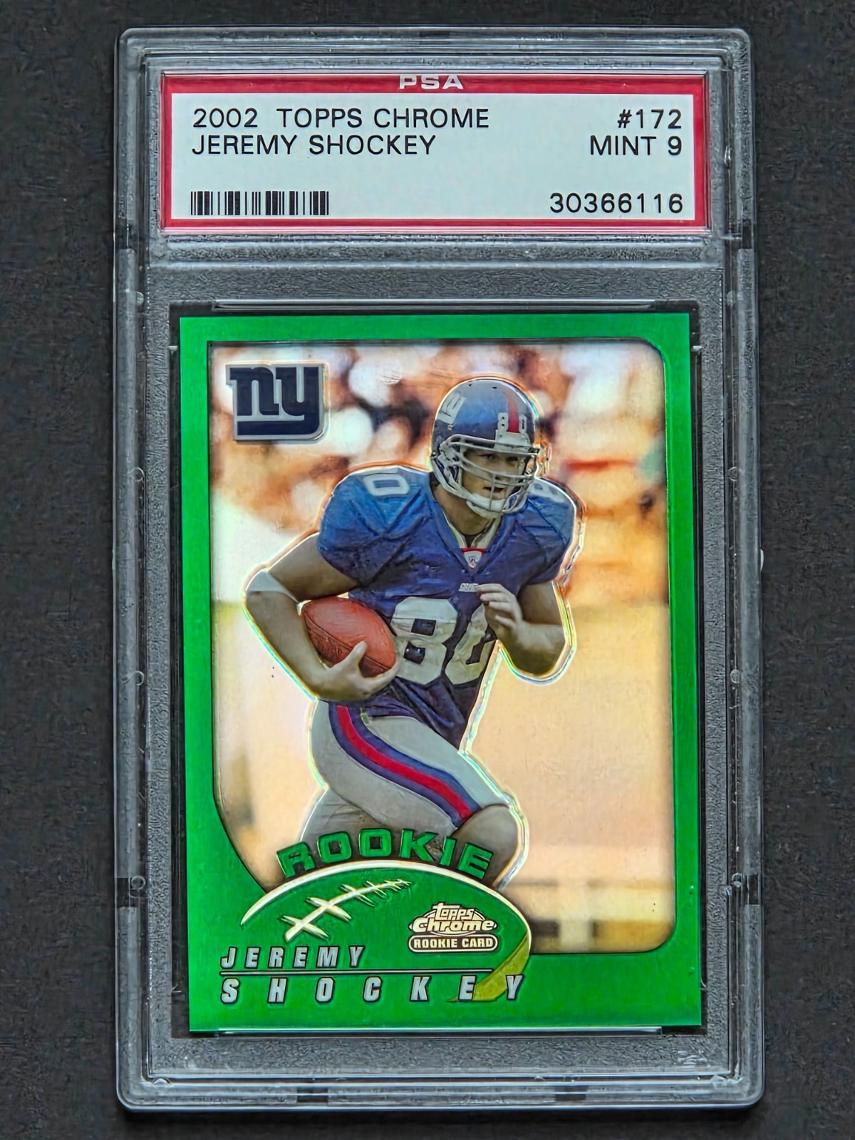 2002 Topps Chrome - Rookie Topps Chrome Jeremy Shockey #172 (RC) PSA Mint 9