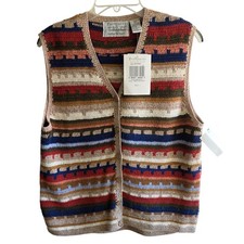 90s Handknit Crochet Sweater Vest Small Indie Rustic Effortless Autumn Vintage