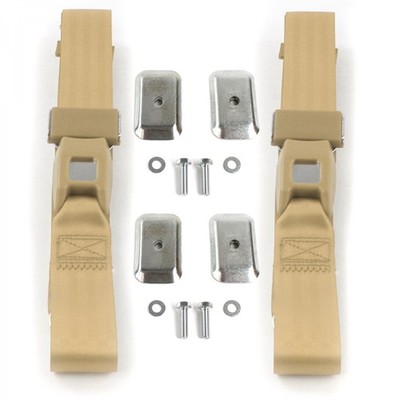 Ford Thunderbird 1967 - 1976 Standard 2pt Tan Belt Kit w/Brackets-2 Belts