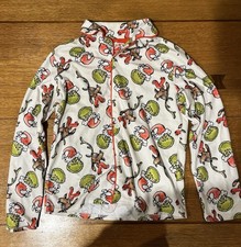 Dr Seuss The Grinch Kids Long Sleeve Button Up 2 Pc. Pajama Set Size L 10/12