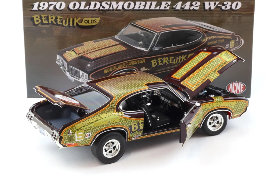 1:18 ACME 1970 OLDSMOBILE 442 W-30 BEREJIK OLDS Marrone - Immagine 4 di 4
