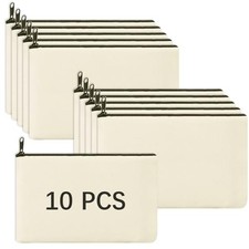 10 Pcs Blank Canvas Bag Zipper Pouch Makeup Bags Bulk Blank canvas bags 10pcs