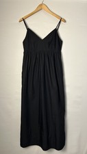 Quince Dress Womens Small Black Organic Cotton Sleeveless Maxi Adjustable Straps