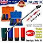 24 inch Breaker Bar & 1/2" Drive Wheel Nut Deep Impact Socket Set 17/19/21/22mm