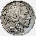 1936-P Buffalo Nickel 5c Very Fine VF+ * Original Surfaces * 1936P