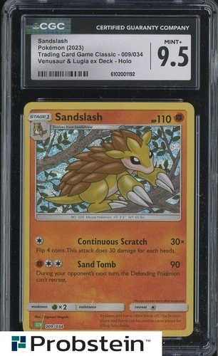 2023 Pokemon Classic Venusaur & Lugia Deck #009 Sandslash CGC 9.5 MINT+