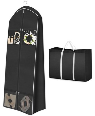Portable 65'' Wedding Dress Garment Bag with Bride Tote Bag 8'' Gusseted Dress...