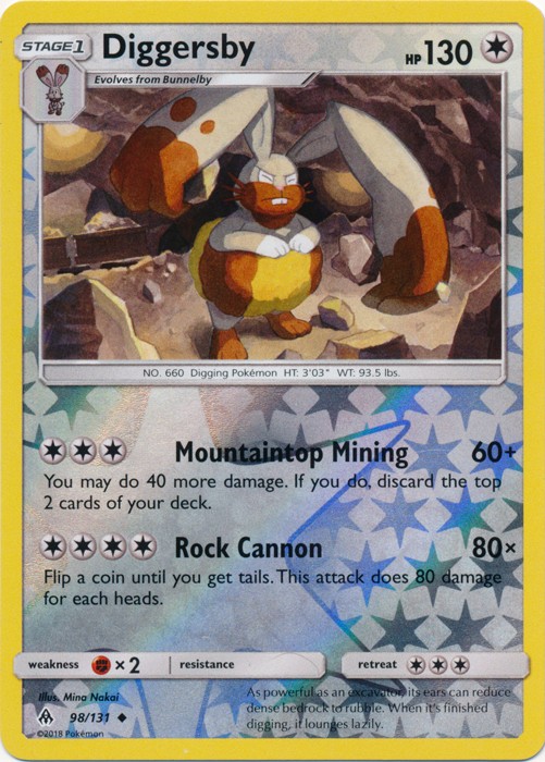 Diggersby - 98/131 - Uncommon - Reverse Holo - Heavily Played - Forbidden Light