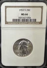 1953-S 25C Silver Washington Quarter - NGC MS66