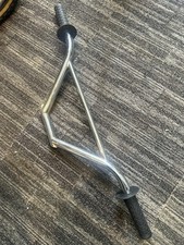 Chrome Steel Old School BMX Cruiser Bars with Black AME Grips - used with patina