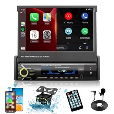  Upgrade Single Din Car Stereo Player Compatible with Apple Carplay  Androi...