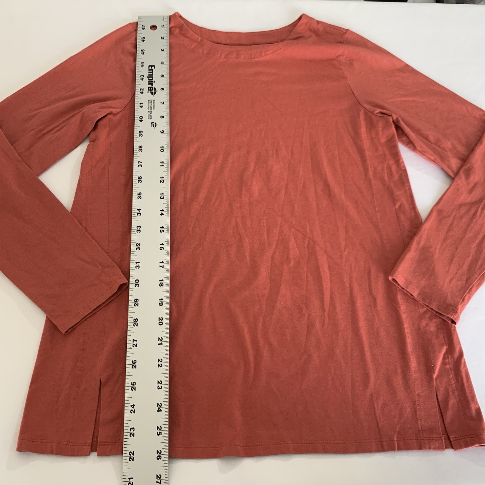 J Jill Luxe Supima Forward-Seam Tunic Top Women S Petite Long Sleeve Stretch