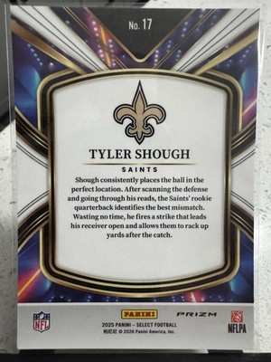 2025 Panini Select #17 Tyler Shough Future Zebra Prizm | eBay