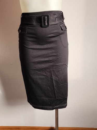 Preview Target Ladies Black Utility Belted Pencil Skirt Size 14 New