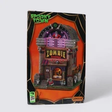 Lemax Spooky Town Zombie Records Halloween Jukebox Lighted Building (Untested)