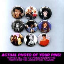 80s LADIES w/ JOAN JETT DEBBIE GIBSON TIFFANY TINA & MORE  - 1.5" PINS / BUTTONS