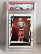 2022 Donruss UFC Rated Rookie Press Proof Tom Aspinall   Rookie RC PSA 10 POP 1