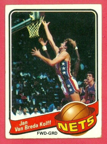 1979-80 TOPPS (BKB) Jan Van Breda Kolff NEW JERSEY NETS FORWARD/GUARD CARD #123 - 第 1/2 張圖片