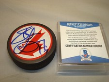 Steve Yzerman Signed Team Canada Hockey Puck Auto Red Wings Beckett BAS COA 1A