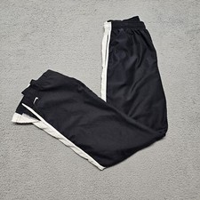 Vintage Nike Track Pants Gray Tag Y2K Womens M 8-10 Black Elastic Waist Striped