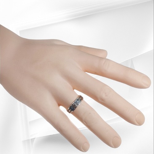Sterling Silver Men's Ring *Flowers Band Ring *Genuine 925 Sterling Silver - Picture 4 of 4