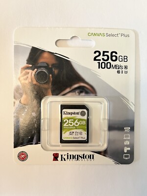 256GB Kingston Canvas Select Plus SDXC Memory Card Class 10 V30 (SDS2/256GB)