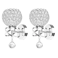 TISLYCO Crystal Wall Sconces Set of Two, Modern Wall Light Sconces Wall Light...