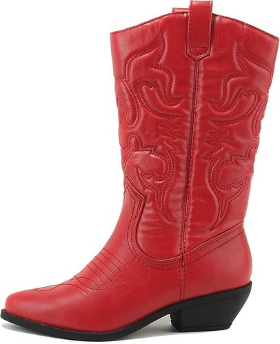 Soda RENO Women Western Cowboy Pointe Toe Low Heel Knee High Pull On Tabs Boots - Picture 66 of 69