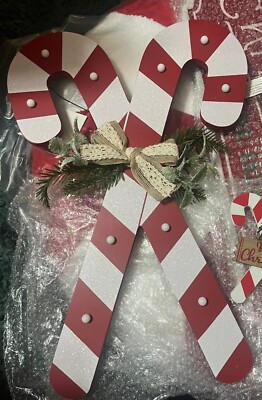 ZUCKERSTANGENGASSE HOLZ BELEUCHTETES SCHILD WEIHNACHTEN