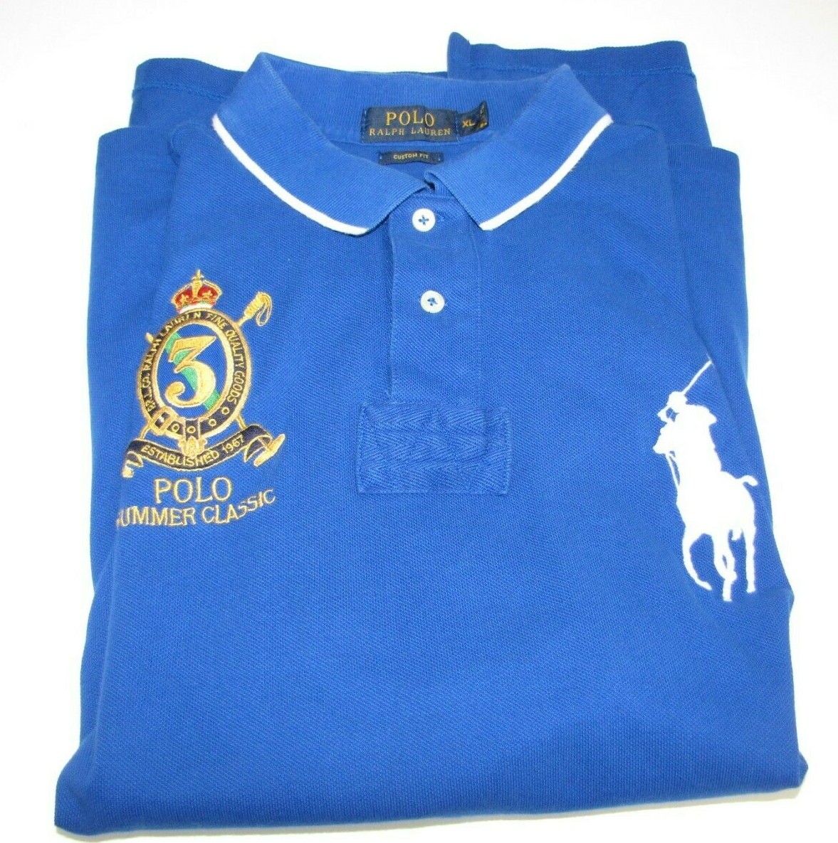 Polo Ralph Lauren Summer Classic #3 RLPC Big Pony da uomo XL manica corta blu
